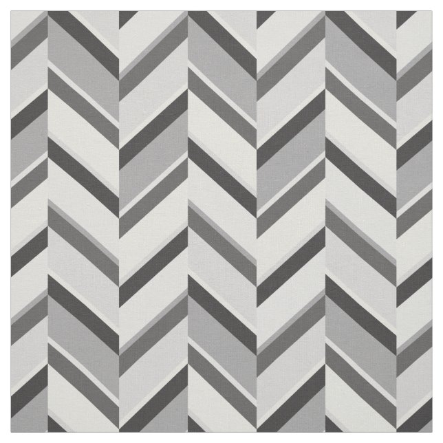 Chic neutral grey geometric zigzag pattern fabric (Swatch)