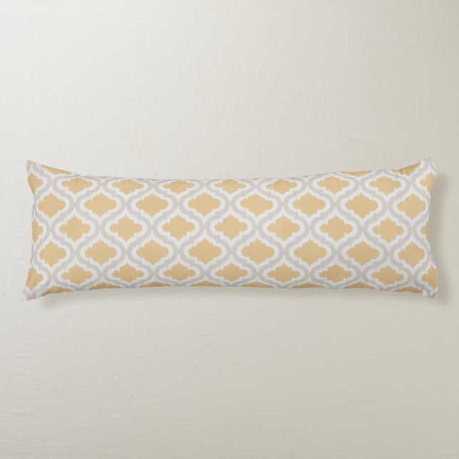 Chic neutral ikat Moroccan pattern Body Cushion (Front)