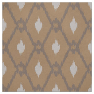 Chic neutral taupe brown ikat diamond pattern fabric