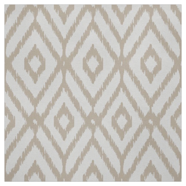 Chic neutral taupe grey ikat diamond pattern fabric (Swatch)