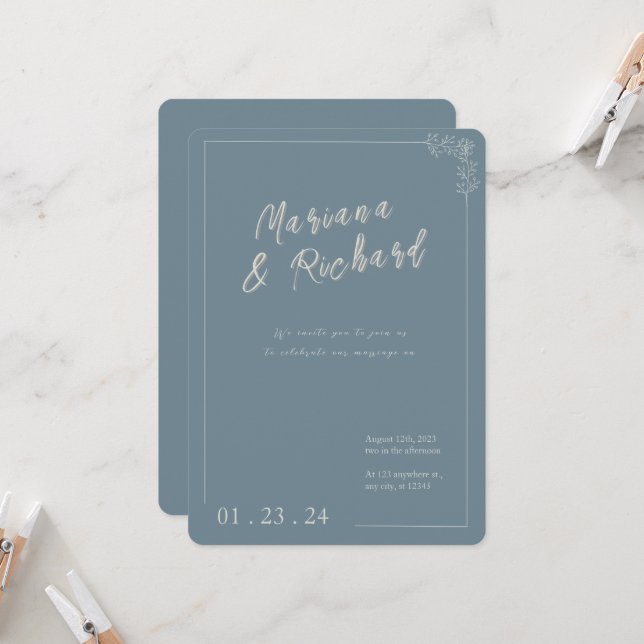 Chic Neutral Wedding Invitation  (Front/Back In Situ)