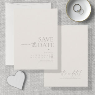 Chic Neutrals Wedding Bone White Vert ID1020 Save The Date