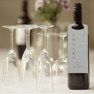 Chic Neutrals Wedding Cheers Sage Grey ID1020 Bottle Tag