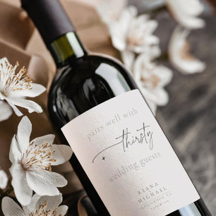 Chic Neutrals Wedding Humour Powder ID1020 Wine Label