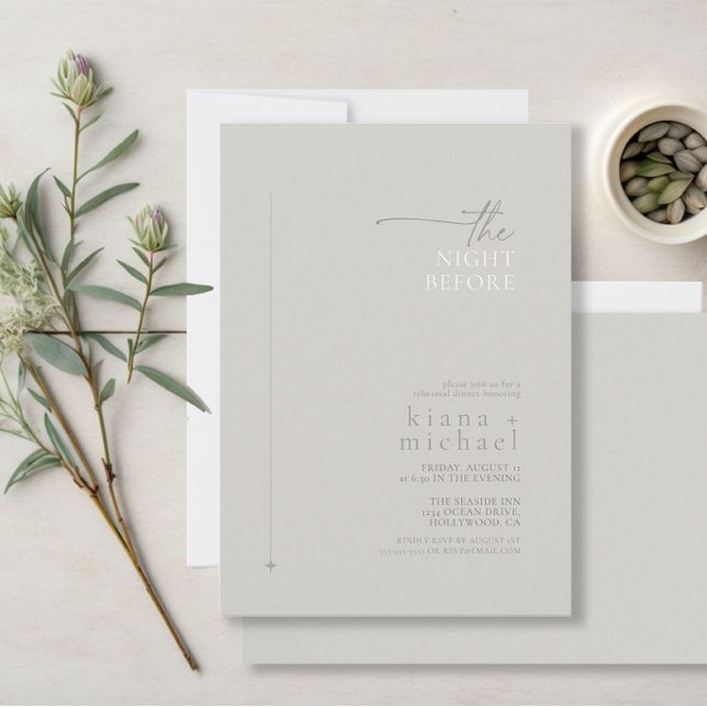 Chic Neutrals Wedding Rehearsal Pastel Grey ID1020 Invitation (Creator Uploaded)