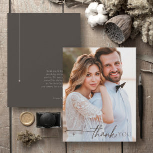 Chic Neutrals Wedding Thank You Charcoal ID1020 Card