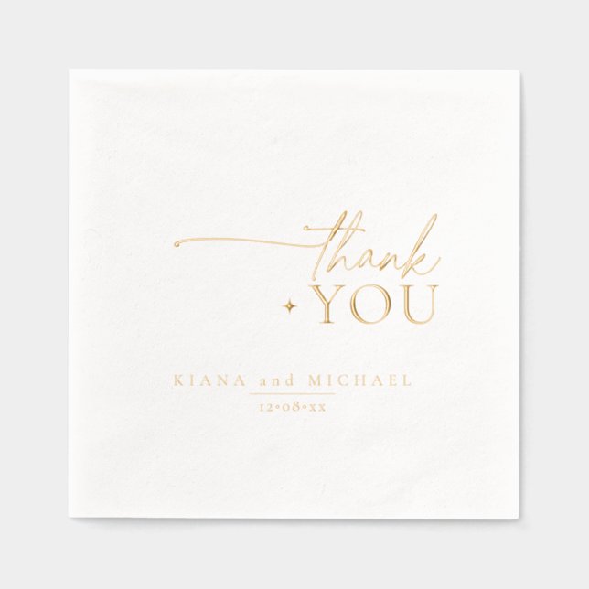 Chic Neutrals Wedding Thank You ID1020  Foil Napkins (Front)