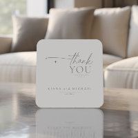 Chic Neutrals Wedding Thank You Linen ID1020