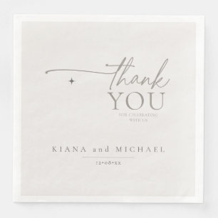 Chic Neutrals Wedding Thank You Powder ID1020 Napkin