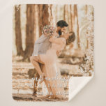 Chic Newlywed Mr Mrs Wedding Photo Sherpa Blanket<br><div class="desc">Chic, modern monogrammed wedding photo sherpa blanket with the text Mr and Mrs in white elegant script calligraphy and your wedding date in modern typography. Simply add your married name, wedding date and wedding photo. Perfect luxury keepsake gift for the newlywed couple. Exclusively designed for you by Happy Dolphin Studio....</div>