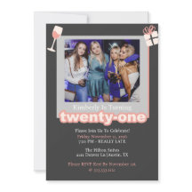 Chic Nightlife 21st Birthday Invitation