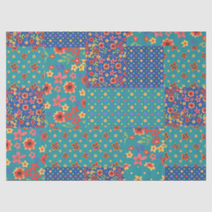Chic Nostalgic Faux Patchwork Tissue Paper