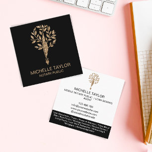 Chic Notary Loan Signing Agent Content Writer Copy Square Business Card