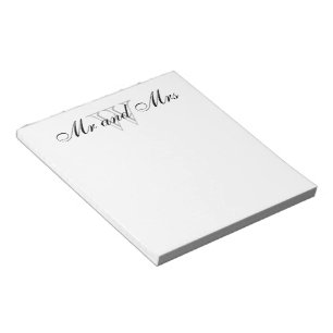 CHIC NOTEPAD_"Mr and Mrs" WHITE Notepad
