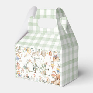 Chic Nursery Rhyme Greenery 1st Birthday One  Favour Box