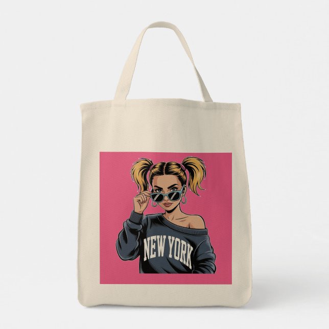 Chic NYC Girl Tote Bag  (Back)