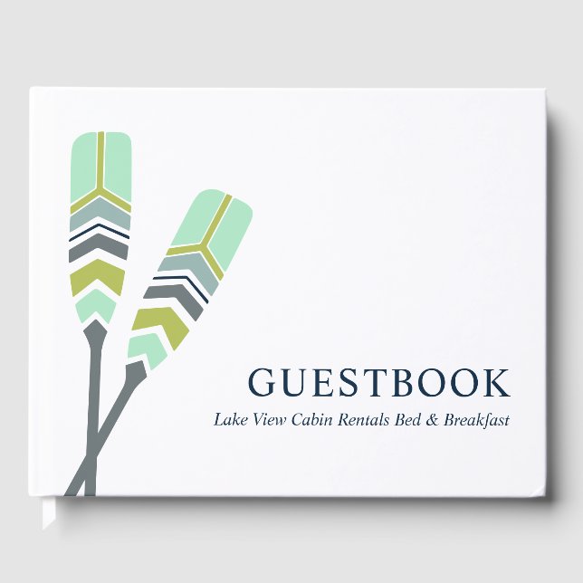 Chic Oars Lake Ocean Beach Cabin Vacation Rental Guest Book (Front)