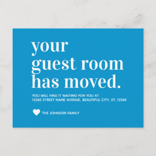 Chic Ocean Blue Guest Room Moving Announcement Postcard
