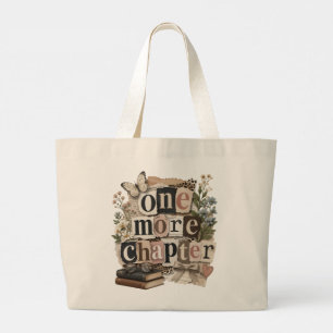 Chic One more chapter retro vintage mum birthday Large Tote Bag