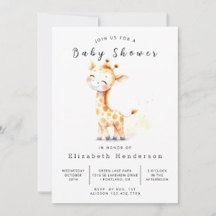 Chic Online Giraffe Baby Shower  Invitation