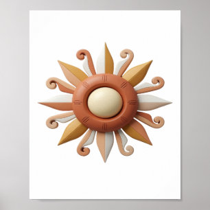 Chic Orange ABSTRACT ART Artistic Motif Poster
