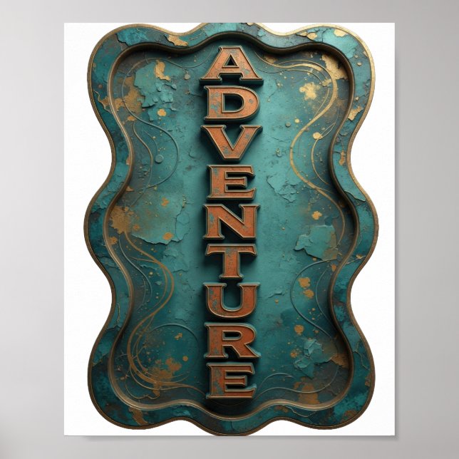 Chic Orange ADVENTURE Print (Front)