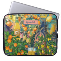 Chic orange blue turquoise sicilian citrus collage