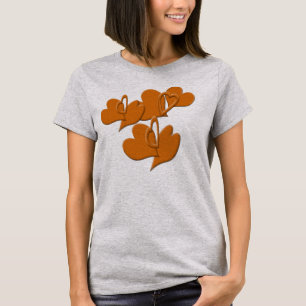 Chic Orange Heart Shapes Cluster T-Shirt