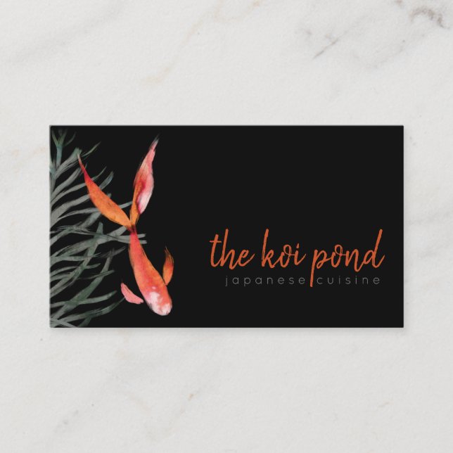 Chic Orange Koi Fish  Business Card (Front)