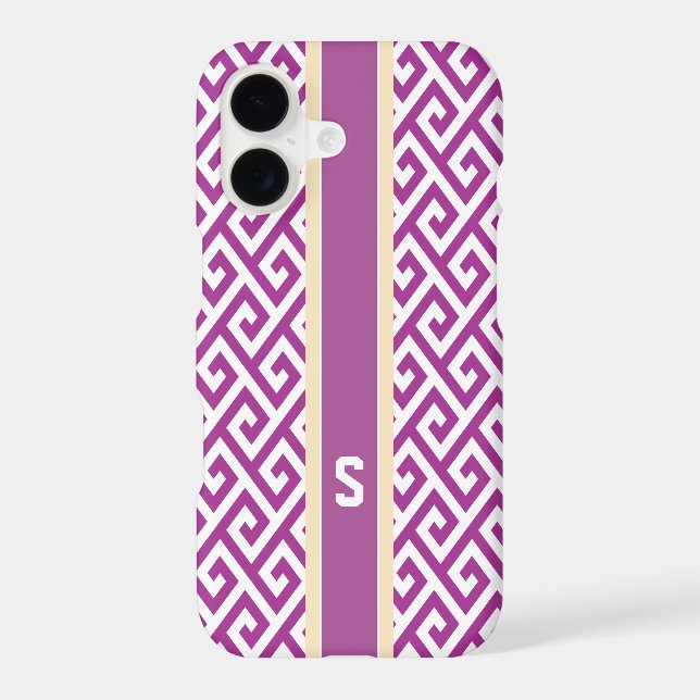 Chic orchid abstract geometric pattern monogram (Back)