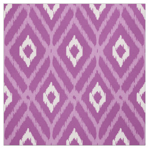 Chic orchid purple ikat tribal diamond pattern fabric