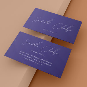 Chic Orchid Purple Minimalist Hand-Lettered Script Business Card