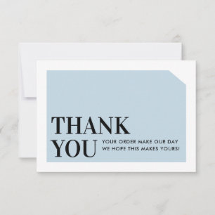 CHIC ORDER INSERT business thank you baby blue
