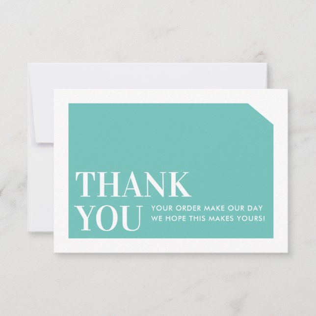 CHIC ORDER INSERT business thank you mint green Card (Front)