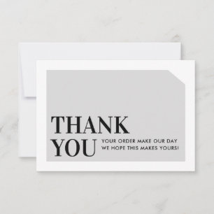 CHIC ORDER INSERT business thank you pale grey Card