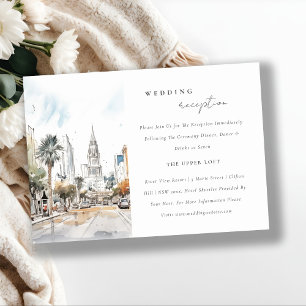 Chic Orlando Florida Skyline Wedding Reception Enclosure Card