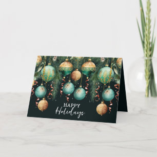 Chic Ornaments Happy Holidays Business Card