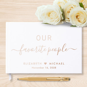 Chic Our Favourite People White Wedding Guest Book