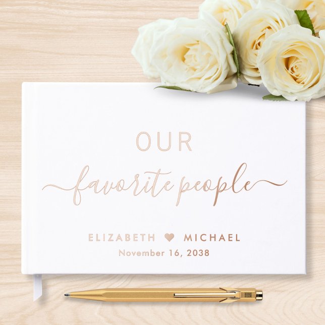 Chic Our Favourite People White Wedding Guest Book (Creator Uploaded)