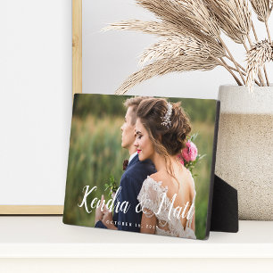Chic Overlay Personalised Wedding Photo Plaque