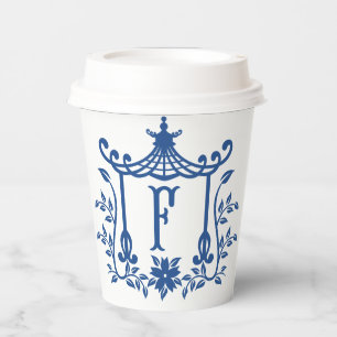 Chic Pagoda Monogram F Paper Cups
