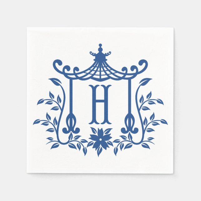 Chic Pagoda Monogram H Napkins (Front)