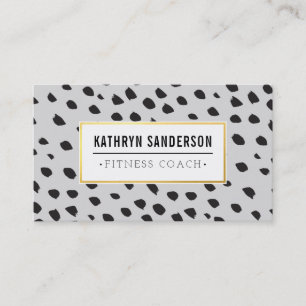 CHIC paint dabs strokes dots black gold pale grey Business Card