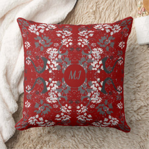 Chic Paint Monogrammed  Throw Pillow