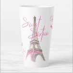 Chic Paris Eiffel Tower Personalised Sweet Sixteen Latte Mug<br><div class="desc">Chic and girly, this personalised latte mug is perfect for a 16th birthday party gift. The design has elegant, hand lettered, script typography with fun Parisian exclamation "Ooh la la!" and Sweet Sixteen. The template is set up ready for you to add the sixteenth birthday girl's name, which appears each...</div>