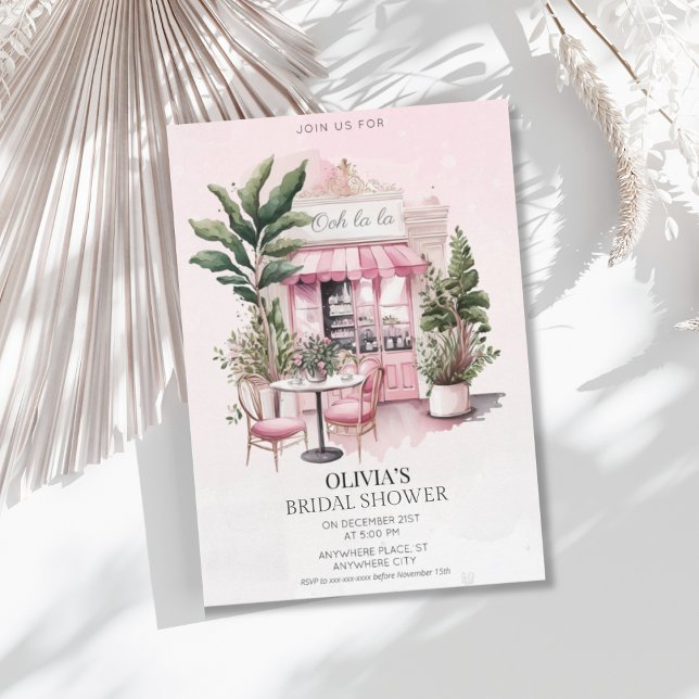 Chic, Paris, french cafe bridal shower  Invitation (Creator Uploaded)