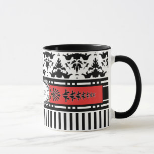Chic Paris Stripes and Damask Add Your Name Mug