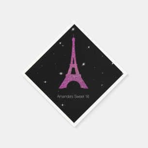 Chic Paris Theme Sweet 16 Birthday Napkins