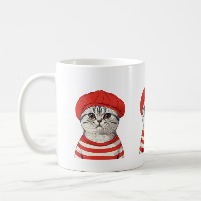 Chic Parisian Cat Mug (Left)
