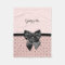 Chic Parisian Pink Polka Dots Black Bow and Name
